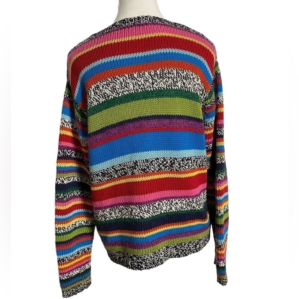 Northern Isles rainbow sweater striped womens size medium crew neck - Picture 2 of 12